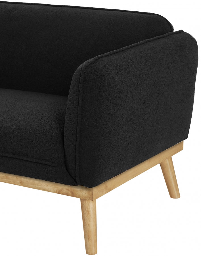 Black Nolita Boucle Fabric Chair from Meridian - Luna Furniture