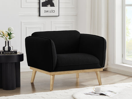 Black Nolita Boucle Fabric Chair from Meridian - Luna Furniture