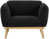 Black Nolita Boucle Fabric Chair from Meridian - Luna Furniture