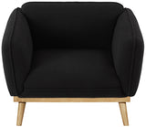 Black Nolita Boucle Fabric Chair from Meridian - Luna Furniture