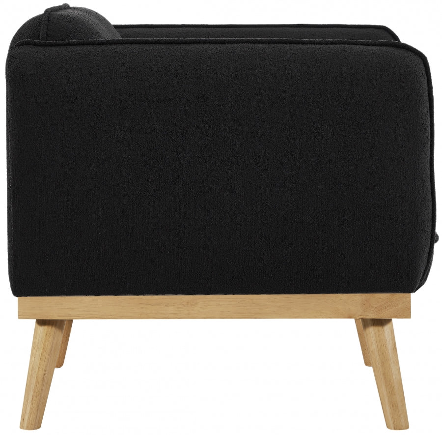 Black Nolita Boucle Fabric Chair from Meridian - Luna Furniture