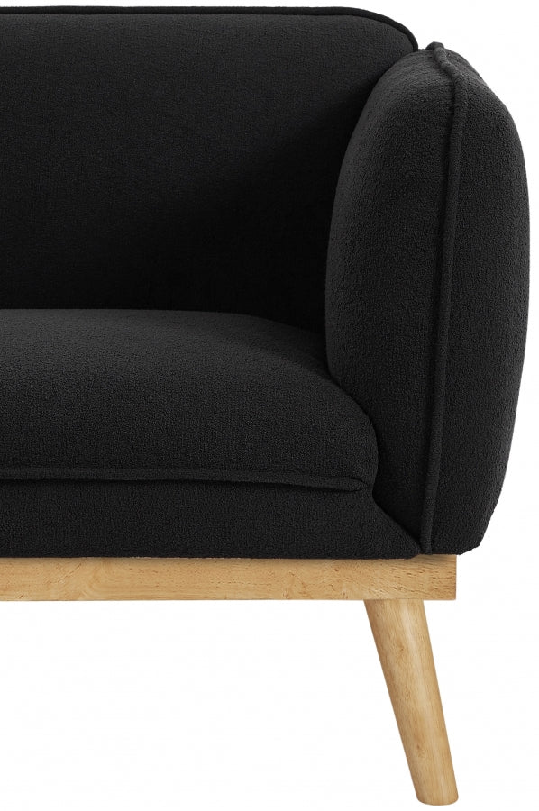 Black Nolita Boucle Fabric Chair from Meridian - Luna Furniture