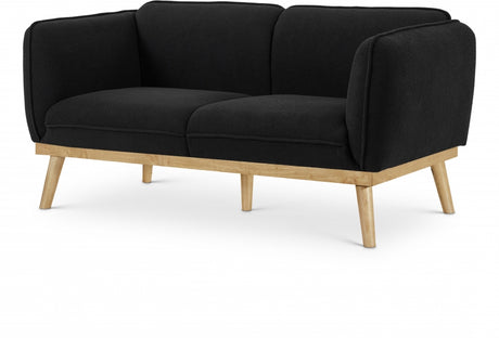 Black Nolita Boucle Fabric Loveseat from Meridian - Luna Furniture