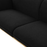 Black Nolita Boucle Fabric Loveseat from Meridian - Luna Furniture