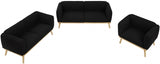 Black Nolita Boucle Fabric Loveseat from Meridian - Luna Furniture