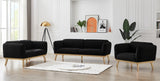 Black Nolita Boucle Fabric Loveseat from Meridian - Luna Furniture