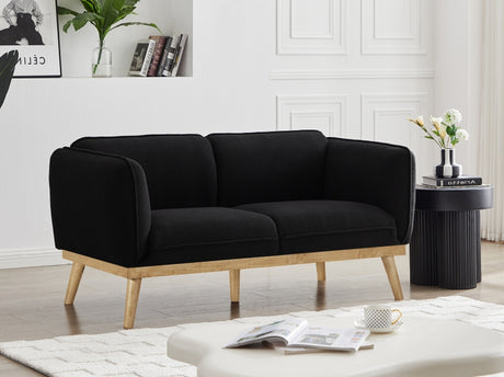 Black Nolita Boucle Fabric Loveseat from Meridian - Luna Furniture