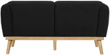 Black Nolita Boucle Fabric Loveseat from Meridian - Luna Furniture