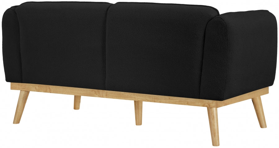 Black Nolita Boucle Fabric Loveseat from Meridian - Luna Furniture