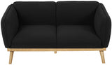 Black Nolita Boucle Fabric Loveseat from Meridian - Luna Furniture