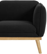 Black Nolita Boucle Fabric Loveseat from Meridian - Luna Furniture