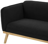 Black Nolita Boucle Fabric Loveseat from Meridian - Luna Furniture