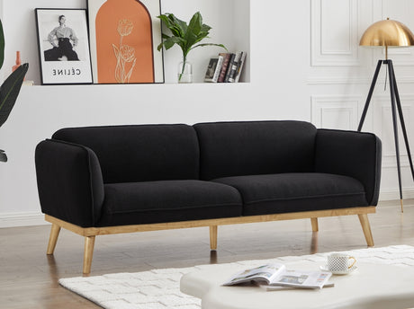 Black Nolita Boucle Fabric Sofa from Meridian - Luna Furniture