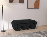 Odelia Black Boucle Fabric Bench from Meridian - Luna Furniture