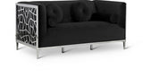 Opal Black Velvet Loveseat from Meridian - Luna Furniture