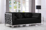 Opal Black Velvet Sofa from Meridian - Luna Furniture