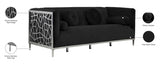 Opal Black Velvet Sofa from Meridian - Luna Furniture