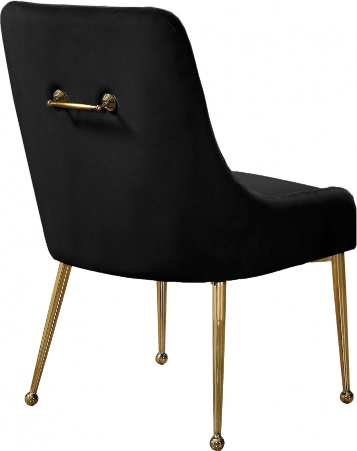 Owen Black Velvet Dining Chair, Set of 2 from Meridian - Luna Furniture