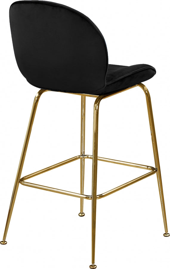 Paris Black Velvet Counter Stool from Meridian - Luna Furniture