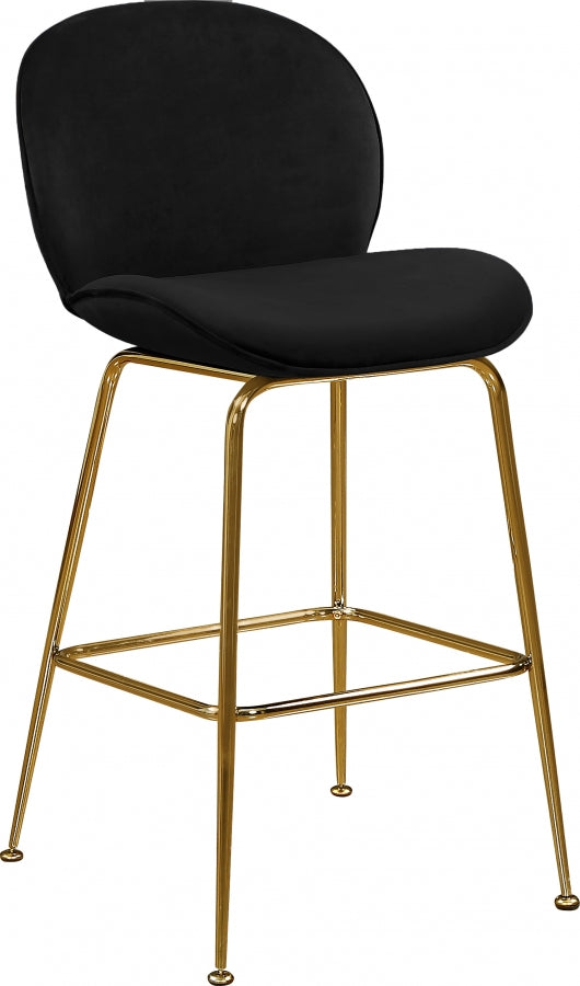 Paris Black Velvet Counter Stool from Meridian - Luna Furniture