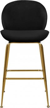 Paris Black Velvet Counter Stool from Meridian - Luna Furniture