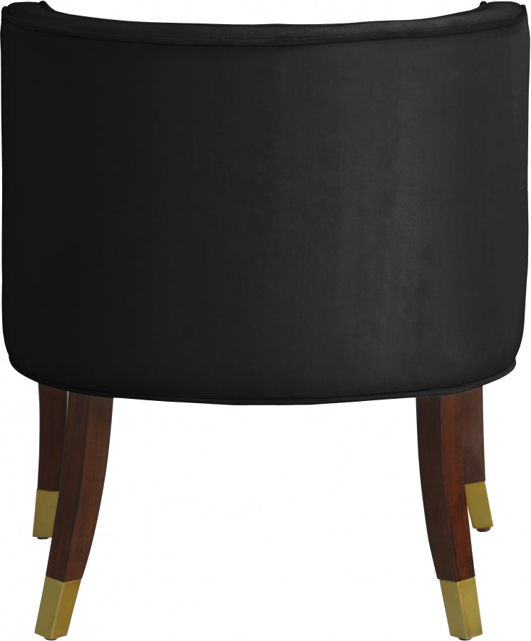 Perry Black Velvet Dining Chair, Set of 2 from Meridian - Luna Furniture