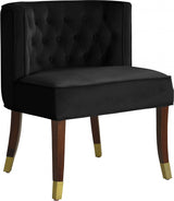 Perry Black Velvet Dining Chair, Set of 2 from Meridian - Luna Furniture