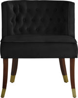 Perry Black Velvet Dining Chair, Set of 2 from Meridian - Luna Furniture