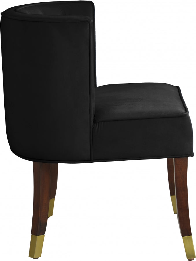 Perry Black Velvet Dining Chair, Set of 2 from Meridian - Luna Furniture