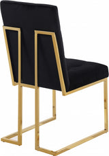 Pierre Black Velvet Dining Chair, Set of 2 from Meridian - Luna Furniture