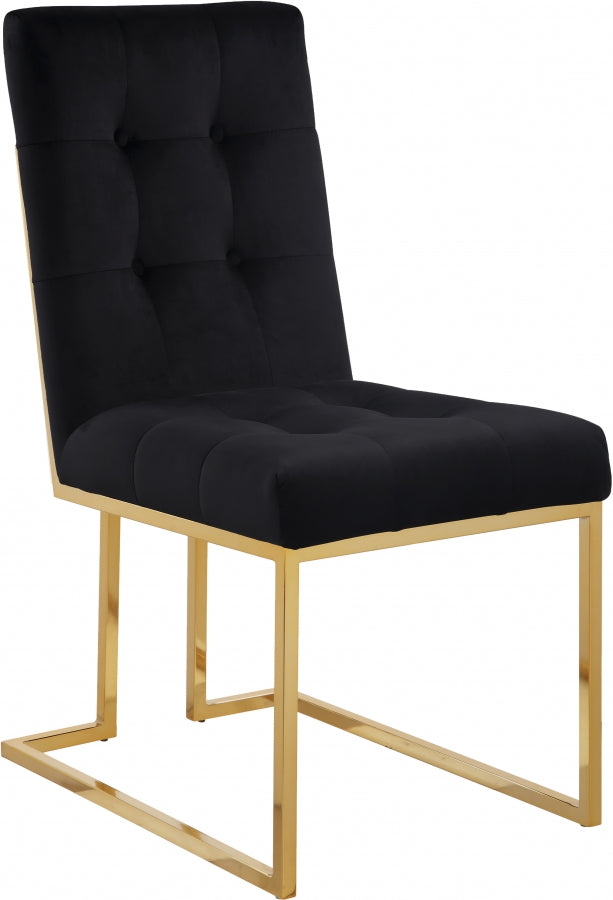 Pierre Black Velvet Dining Chair, Set of 2 from Meridian - Luna Furniture