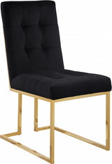 Pierre Black Velvet Dining Chair, Set of 2 from Meridian - Luna Furniture