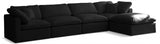 Plush Black Velvet Standard Modular Down Filled Cloud-Like Comfort Overstuffed Reversible Sectional from Meridian - Luna Furniture