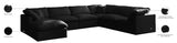 Plush Black Velvet Standard Modular Down Filled Cloud-Like Comfort Overstuffed Reversible Sectional from Meridian - Luna Furniture