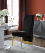 Porsha Black Velvet Dining Chair, Set of 2 from Meridian - Luna Furniture