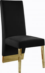 Porsha Black Velvet Dining Chair, Set of 2 from Meridian - Luna Furniture