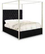 Black Porter Velvet Queen Bed - PorterBlack-Q - Luna Furniture