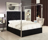 Black Porter Velvet Queen Bed - PorterBlack-Q - Luna Furniture