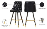 Portnoy Black Faux Leather Bar | Counter Stool, Set of 2 from Meridian - Luna Furniture