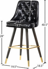 Portnoy Black Faux Leather Bar | Counter Stool, Set of 2 from Meridian - Luna Furniture