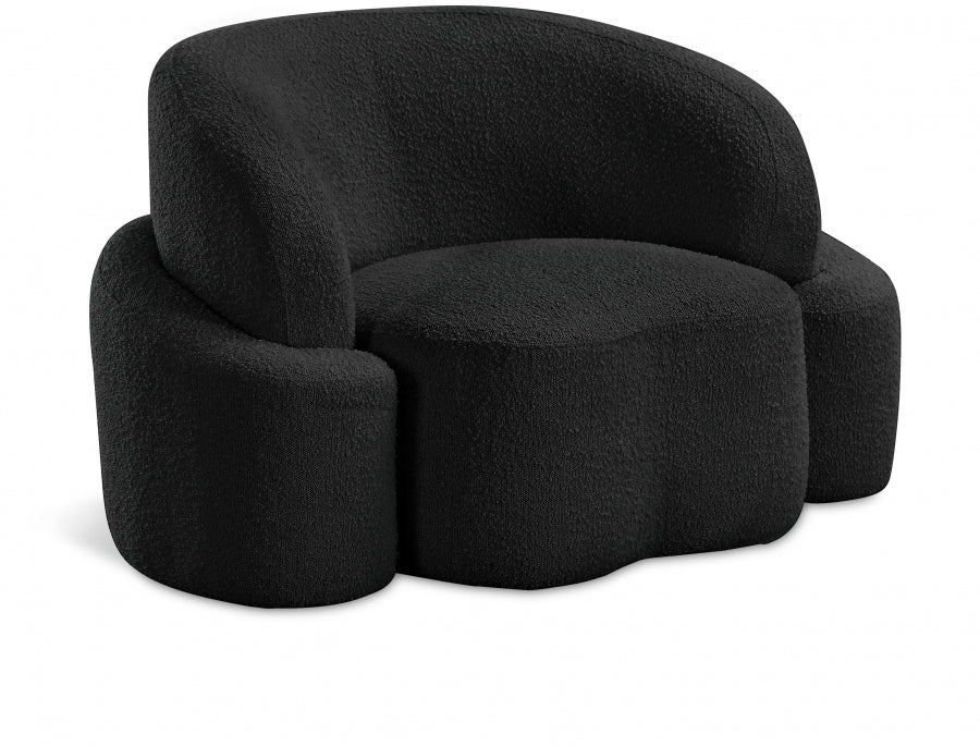 Black Principessa Boucle Fabric Living Room Chair from Meridian - Luna Furniture