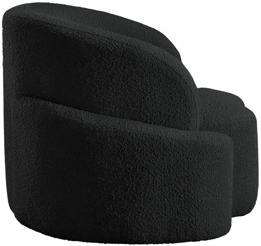 Black Principessa Boucle Fabric Living Room Chair from Meridian - Luna Furniture