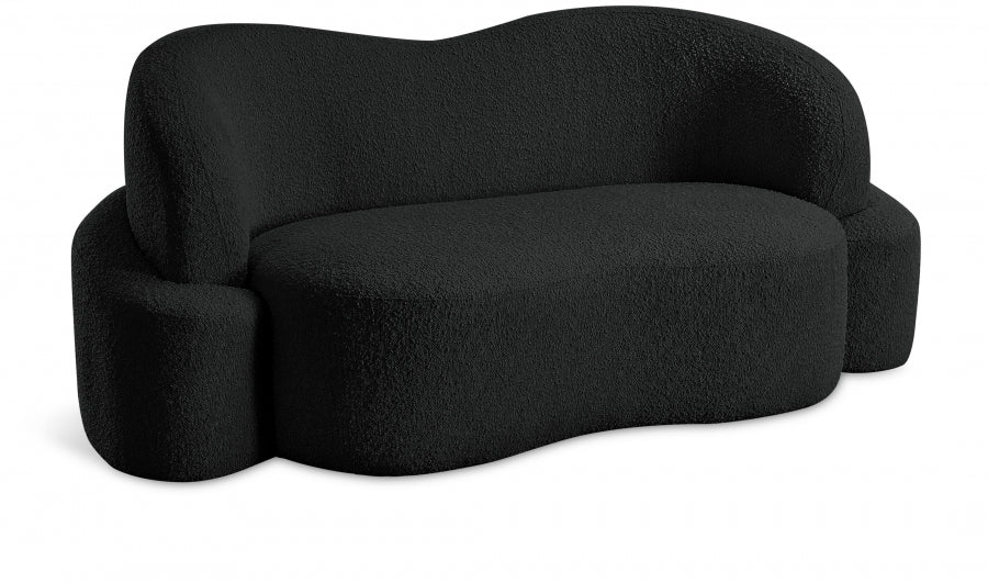 Black Principessa Boucle Fabric Loveseat from Meridian - Luna Furniture