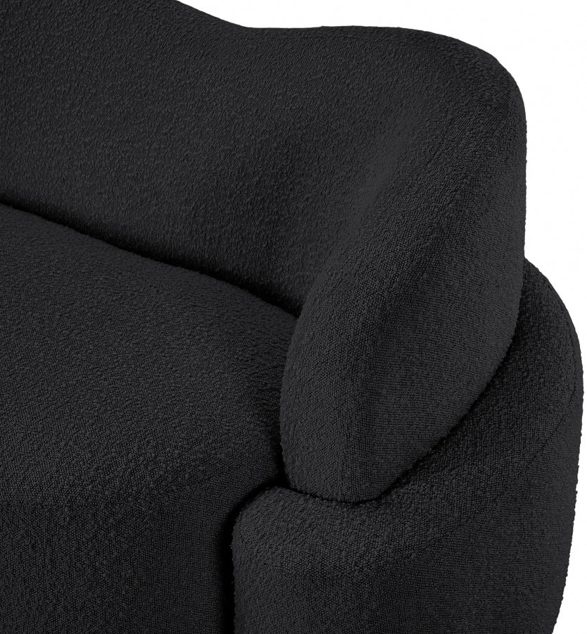 Black Principessa Boucle Fabric Loveseat from Meridian - Luna Furniture