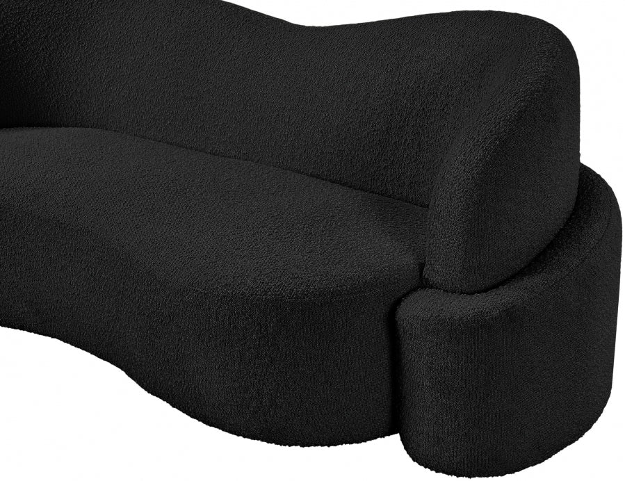 Black Principessa Boucle Fabric Loveseat from Meridian - Luna Furniture