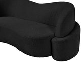 Black Principessa Boucle Fabric Loveseat from Meridian - Luna Furniture