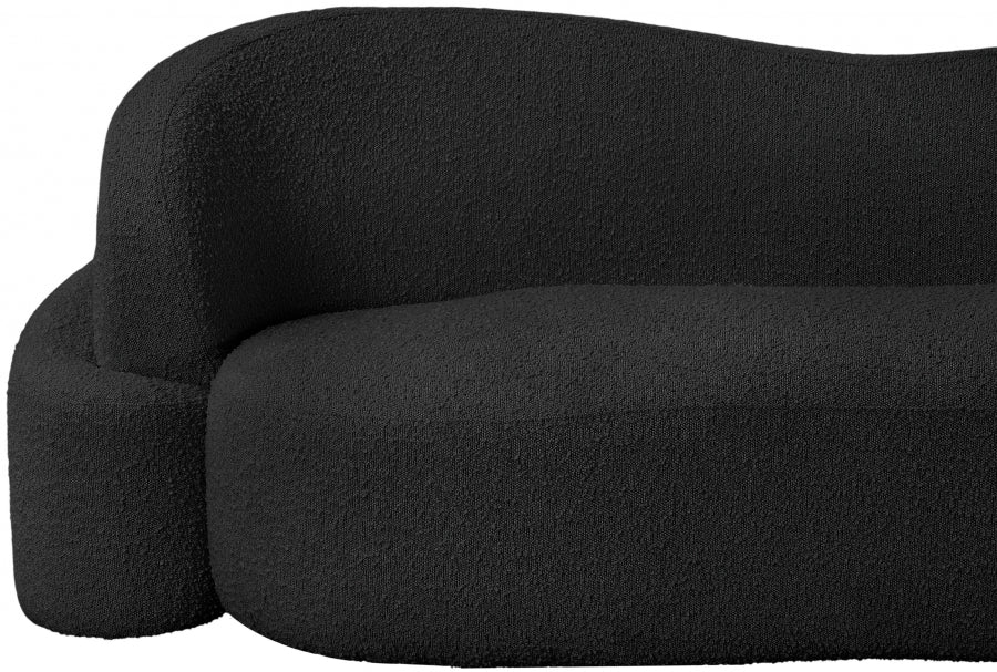 Black Principessa Boucle Fabric Loveseat from Meridian - Luna Furniture