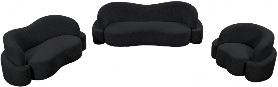 Black Principessa Boucle Fabric Loveseat from Meridian - Luna Furniture