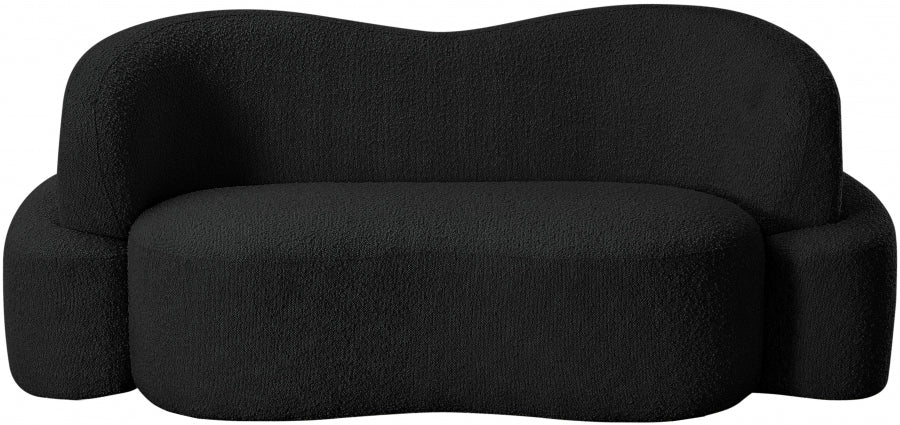 Black Principessa Boucle Fabric Loveseat from Meridian - Luna Furniture