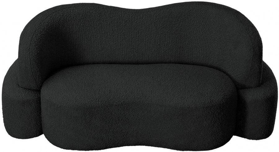 Black Principessa Boucle Fabric Loveseat from Meridian - Luna Furniture